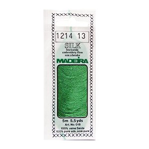 Silk;天然絲繡線5m;鮮綠色