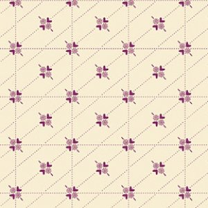 印花布-"香草大地"-三葉草-紫紅