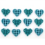 波卡愛心-寶藍-Polka Dot Hearts Turquoise
