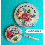 毛線刺繡材料包-紅玫瑰+蝴蝶(7