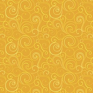 印花布-漩渦-金黃色