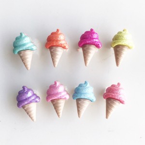 美國造型釦-閃亮甜筒-Glitter Ice Cream Cones