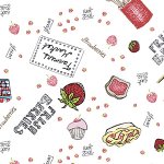 印花布-"新鮮草莓" 農夫市集-多色