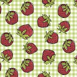 印花布-"新鮮草莓"草莓-嫩芽綠