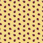 印花布-"新鮮草莓"瓢蟲-黃色