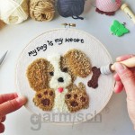 毛線刺繡材料包-汪狗+冰棒甜甜圈(7
